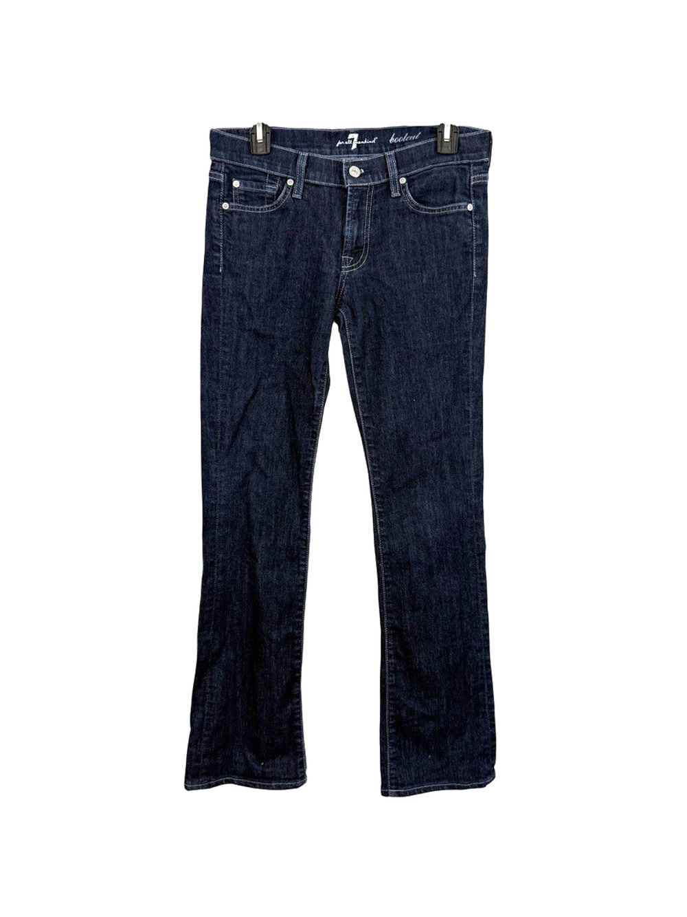7 Seven for All Mankind Bootcut Boot Cut Dark Wash Rhinestone Pocket Jeans 28
